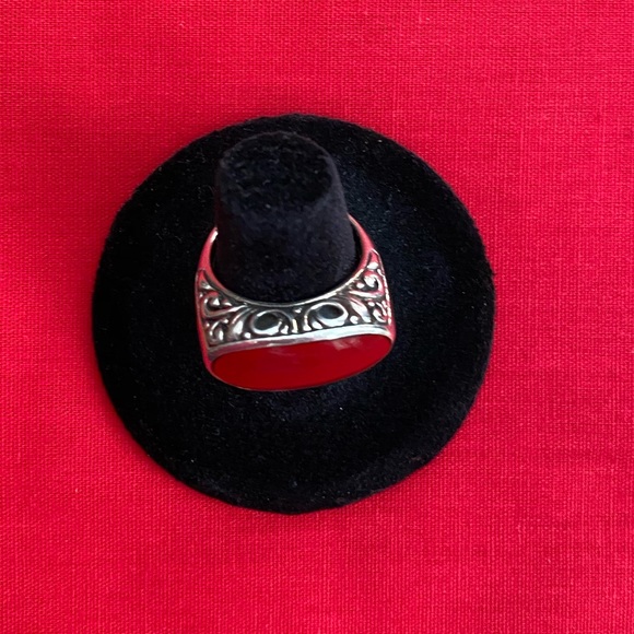 NWOT❣️Red Coral & Sterling Silver Ring❣️ - Picture 2 of 7